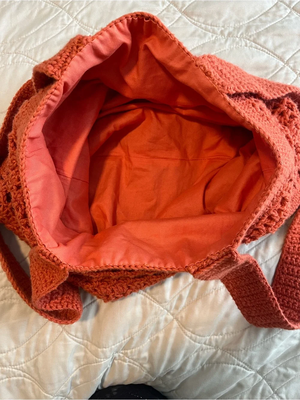 Handmade Crochet Tote Bag in Rust - Picture 10 of 12